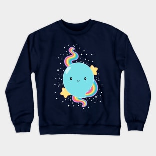 Kawaii Ghost in the Galaxy Crewneck Sweatshirt